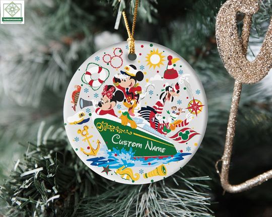 Discover Custom Disneyland Cruise Ornament, Mickey and Friends Cruise Line Ornament