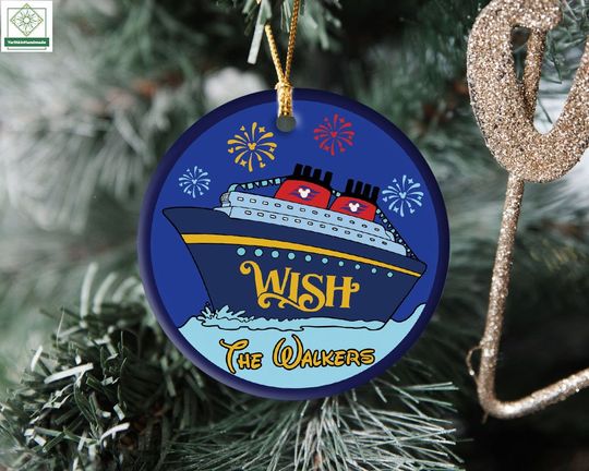 Custom Disneyland Family Cruise Ship Ornament