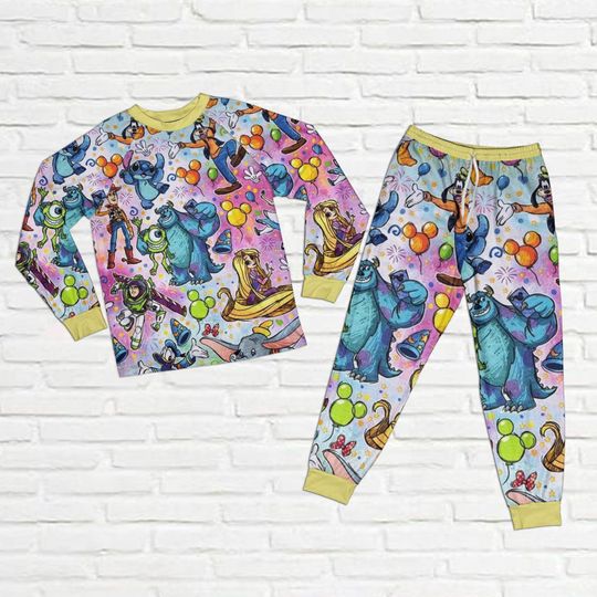 Disney Pajamas Set, Cartoon Disney Pajamas, Disney Merry Xmas Kids Pajamas