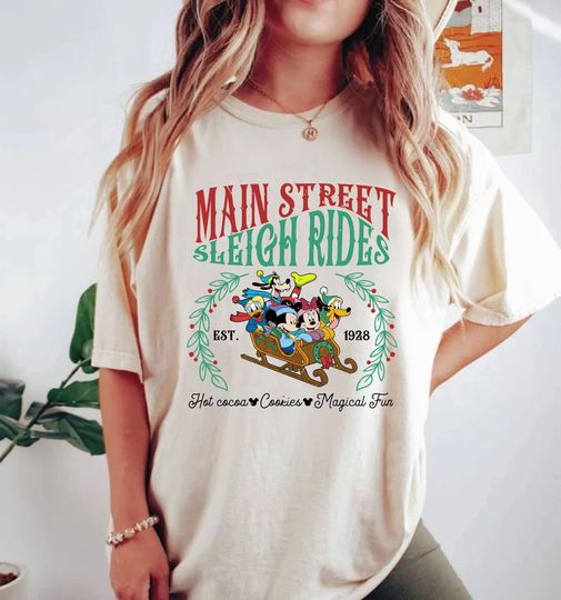 Discover Christmas Disney Main Street Sleigh Rides  Shirt