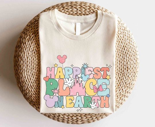 Discover Retro Happiest Place On Earth Shirt, Walt Disney Family Trip Shirt, Family Vacation Tee