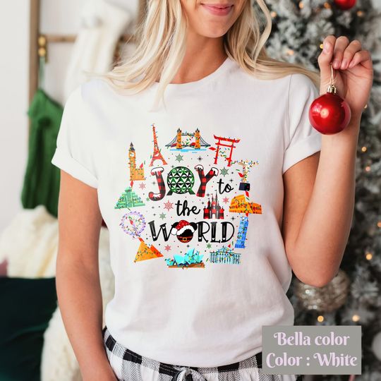 Discover Epcot Christmas Joy To The World , Disney Christmas T-Shirt