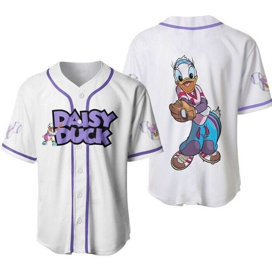 Daisy Duck Purple White Disney Baseball Jersey