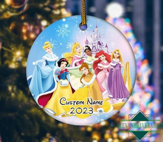 Personalized Disney Princesses Christmas Ornament