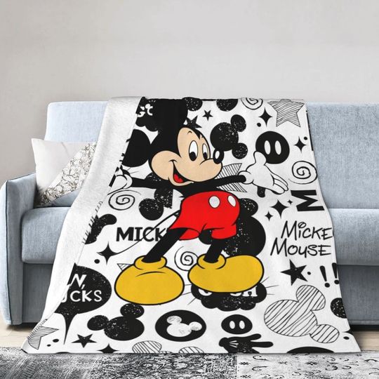 Cartoon Disney's  Mouse  Lightweight Super Soft Flannel Blankets, for Cozy Sofa Bed Living Room