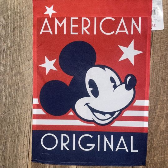 Mickey Mouse Patriotic July 4 Independence Disney Garden Flag