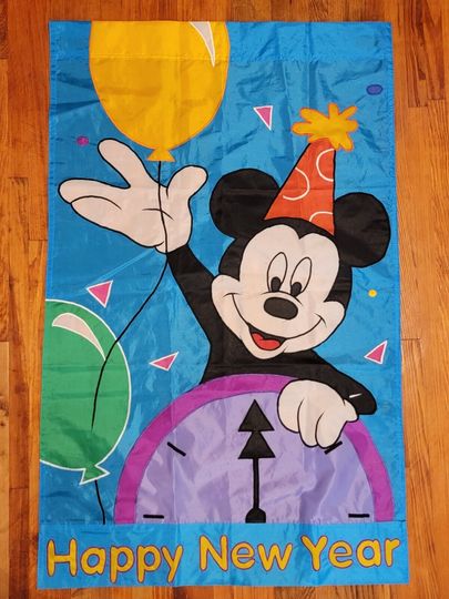 Mickey Mouse Happy New Year Disney Garden Flag