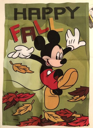 Mickey Mouse Happy Fall Disney Garden Flag