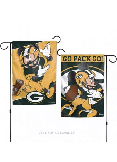 Green Bay Packers Mickey Mouse Disney Garden Flag