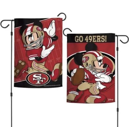 SF 49ers Mickey Mouse Disney Garden Flag