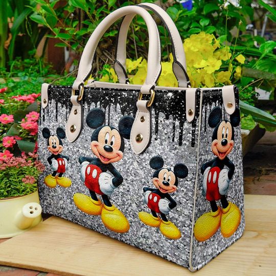 Disney Mickey Pattern Handbag, Leather Disney Handbag