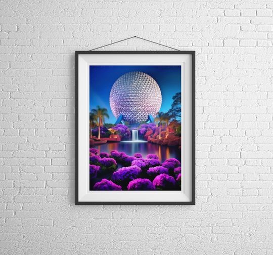 Fantasy Style Epcot Poster, Surreal Disney Poster, Disney Posters
