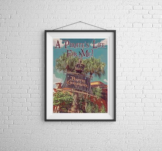 Pirates of the Caribbean Retro Disney Poster, Disney Poster, Magic Kingdom Poster