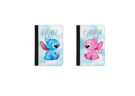 Personalized Stitch And Angel Disney Passport Cover