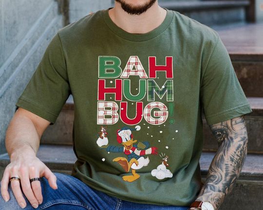 Donald Duck Chip N Dale Bah Humbug Shirt, Funny Disney Christmas T Shirt