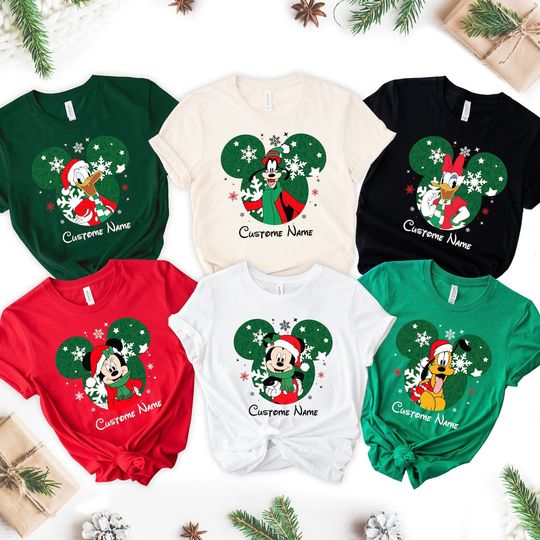 Discover Custom Disney Family Christmas 2023 Shirt, Christmas Family