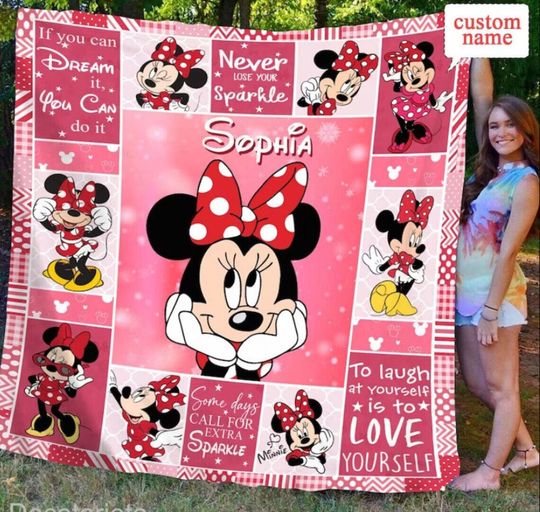 Minnie Mouse Fleece Blanket, Disney Blanket, Minnie Mickey Mouse Gifts, Minnie Mouse Baby Blanket