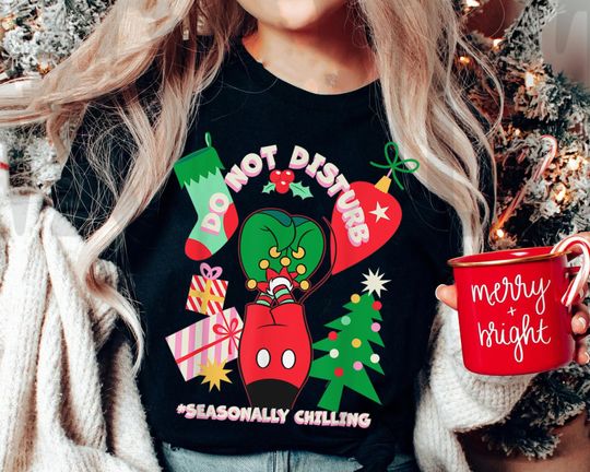 Mickey Mouse Legs Christmas Chilling Do Not Disturb Shirt, Retro Disney Christmas T-shirt