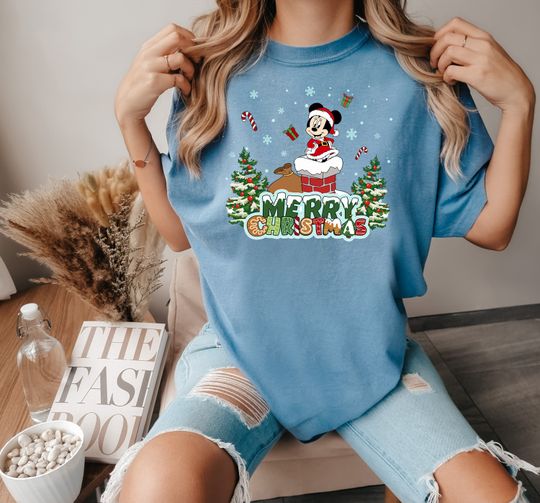 Disney Santa Minnie Mouse Merry Christmas Shirt, Disney  Christmas Shirt