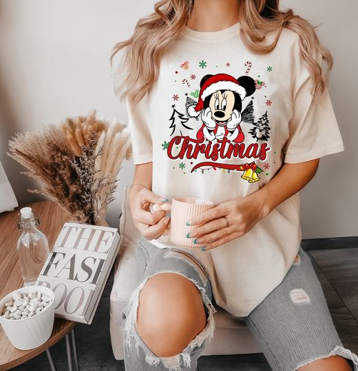 Disney Santa Minnie Mouse Christmas Shirt, Disney