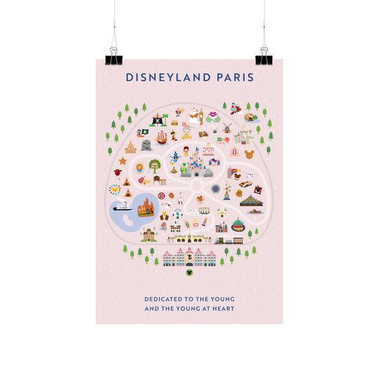 Disneyland Paris Map Premium Matte Vertical Poster