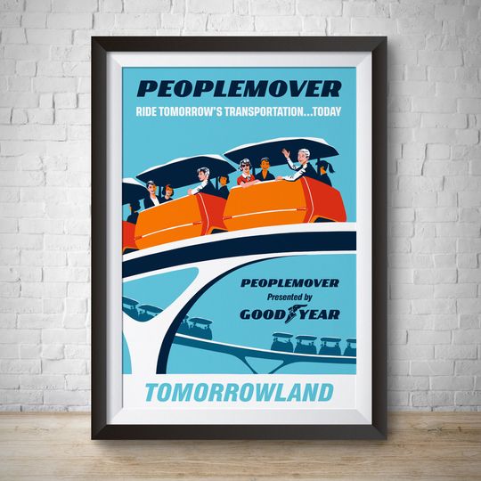 Peoplemover Tomorrowland Attraction Disneyland Vintage Poster