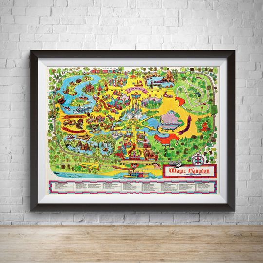 Magic Kingdom Map 1971 Disneyland Vintage Poster