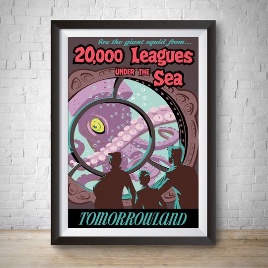 20000 Leagues Under the Sea Tomorrowland Attraction Disneyland Vintage Poster