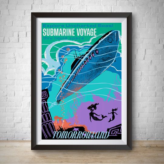 Submarine Voyage Tomorrowland Attraction Disneyland Vintage Poster