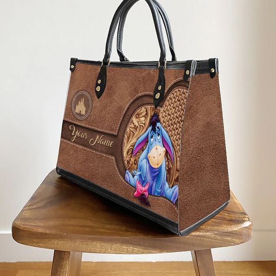 Personalized Winnie The Pooh Eeyore Disney Leather HandBag