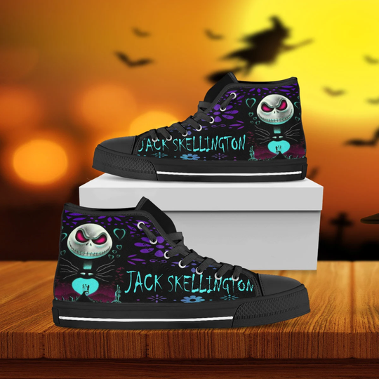 Jack and Sally Nightmare Before Christmas Disney High Top Sneakers