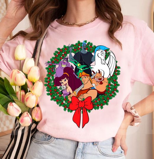 Disney Hercules Christmas Wreath T-shirt, Disney Hades Santa Shirt