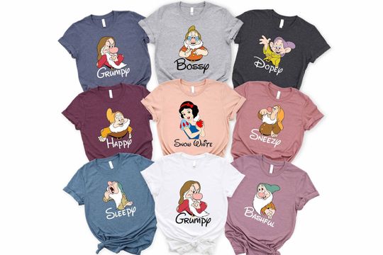 Seven Dwarfs Shirts, Seven Dwarfs, Disney Group Shirts, Snow White, Disney Family Shirt
