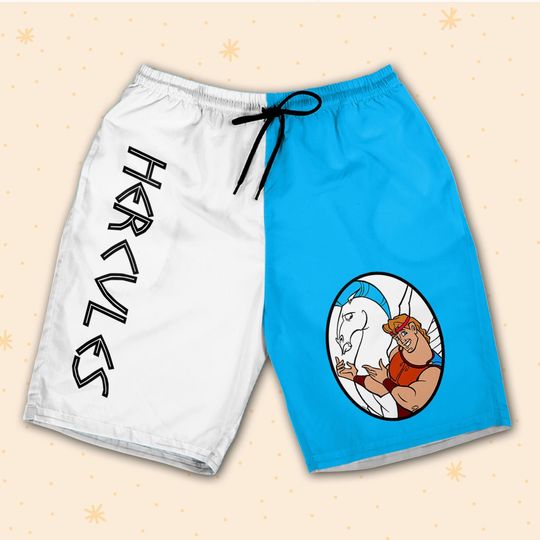 Discover Personalize Hercules and Pegasus Shorts JS Custom 3D Shorts Sports Outfits Cute Gifts For Fans Disney