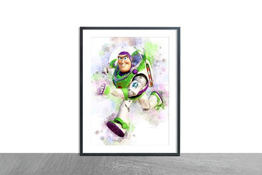 Disney Toy Story, Buzz Lightyear Watercolour Premium Matte Vertical Poster