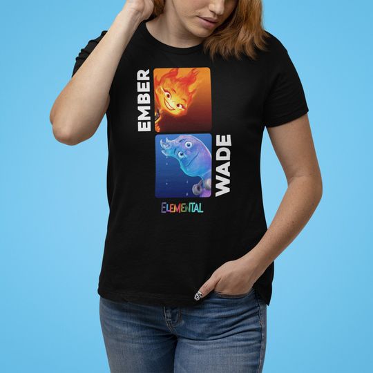 Discover Vintage Disney Pixar Elemental Ember And Wade T-Shirt