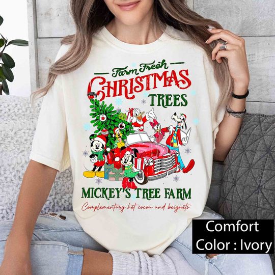 Discover Disney Christmas Tree Farm Fresh T-Shirt, Mickey And Friends