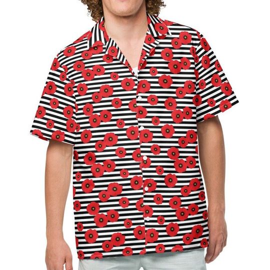 Striped Poppies Disney Hawaiian