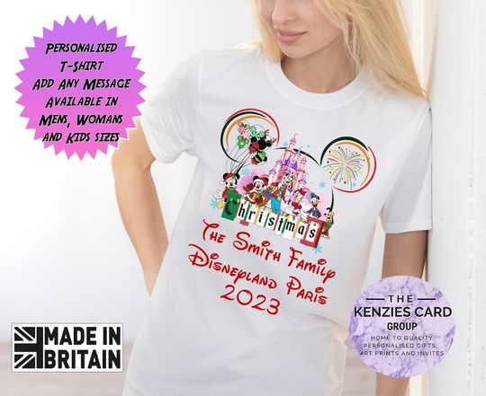 Personalized Christmas Disneyland Paris T-Shirt