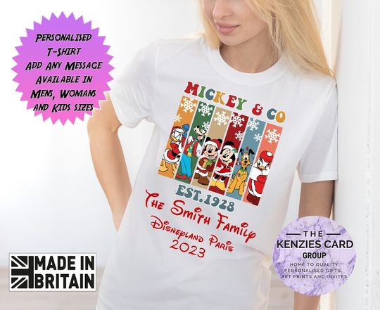 Personalized Christmas Disneyland Paris T-Shirt