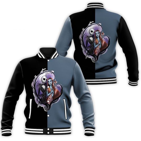 Jack Skellington And Sally Nightmare Couple Disney Baseball Jacket