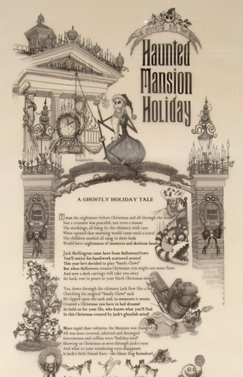 Disneyland Haunted Mansion Holiday Nightmare Before Christmas Scroll Poster