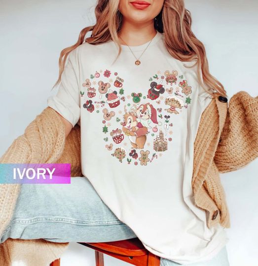 Vintage Chip And Dale Christmas Shirt, Double Trouble Shirt, Disneyworld Christmas Shirt