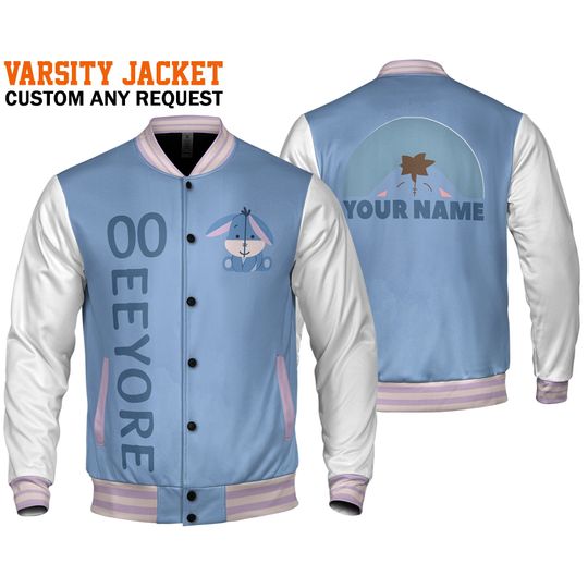 Personalized Eeyore Winnie the Pooh Disney Baseball Jacket
