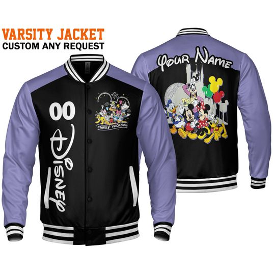 Personalized Disney Trip Vacation Mickey And Friends Disney Baseball Jacket
