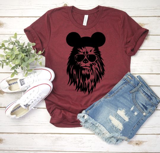 Chewbacca with Sunglasses - Mickey Ears - Disney Star Wars Adult Unisex T-shirt