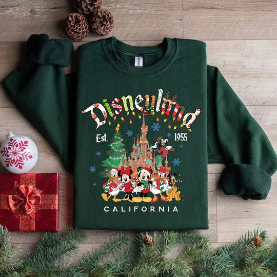 Discover Mickey and Friends Disneyland California Est 1955 Christmas Sweatshirt