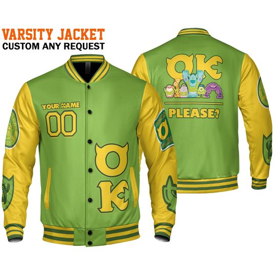 Personalized Monster University OK Uniform Disney Baseball Jacket
