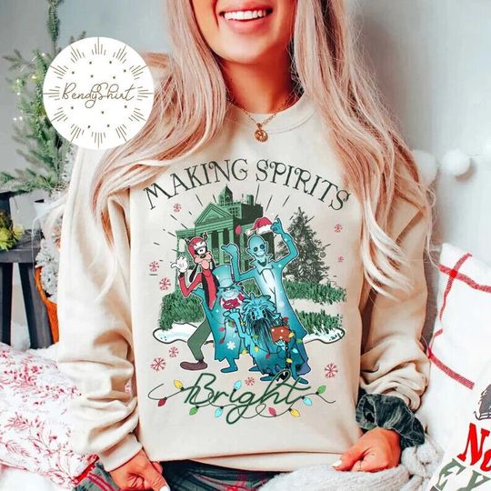 Making Spirits Bright Disney Christmas Shirt Hitchhiking Sweatshirt