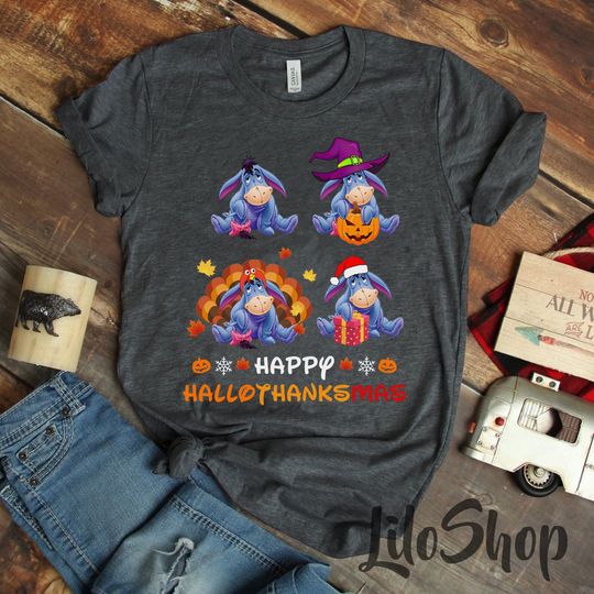 Halloween Thanksgiving Christmas Eeyore Shirt, Disney Eeyore Tee Shirt
